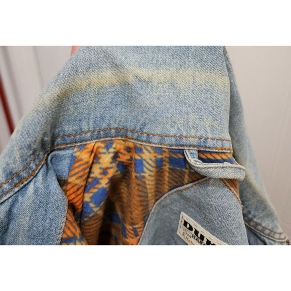 VTG Duke Haband USA Army Jungle Patch Flannel Lined Denim Full Zip Jacket Size M - Picture 16 of 16